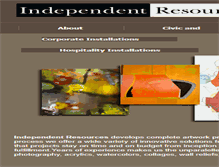 Tablet Screenshot of independentresourcesart.com